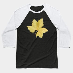 Yellow Maple Tree Leaf Baseball T-Shirt